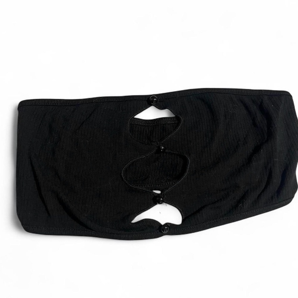 SHEIN Black Strapless Cutout Tube Top